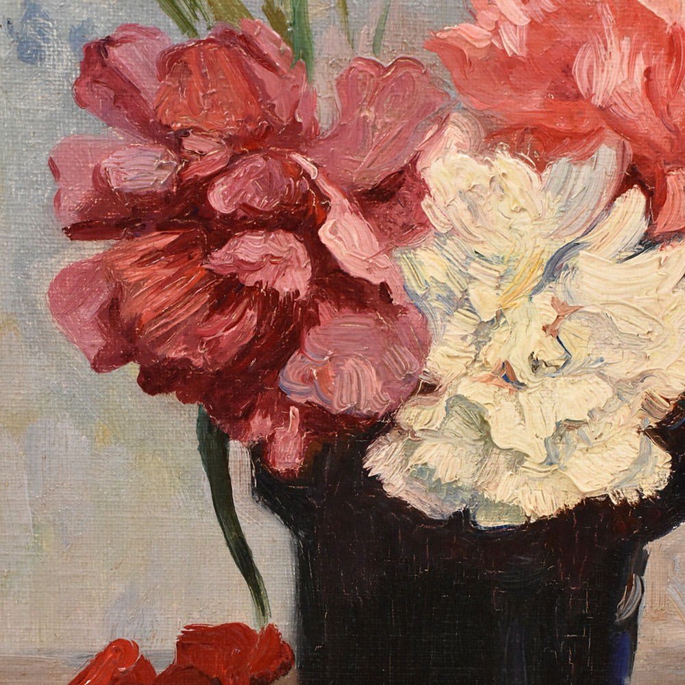 QF768 1a antique oil floral painting flower still life carnations.jpg